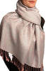 Pink & Grey Paisleys Pashmina Feel With Tassels