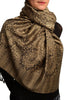 Brown & Black Paisleys Pashmina Feel With Tassels