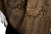 Brown & Black Paisleys Pashmina Feel With Tassels