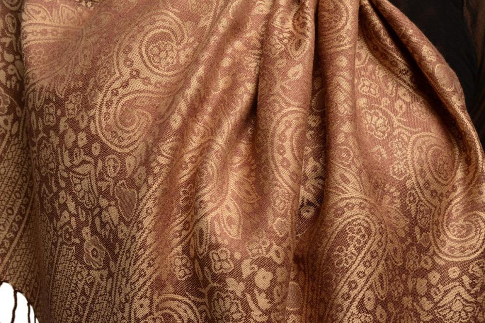 LissKiss Roses On Terracotta Pashmina Feel With Tassels - Scarf at   Women's Clothing store