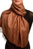 Siena Brown Paisleys Pashmina Feel With Tassels