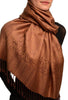 Siena Brown Paisleys Pashmina Feel With Tassels