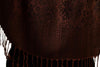 Chocolate Brown & Black Paisleys Pashmina Feel With Tassels