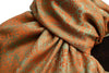 Moss Green & Orange Paisleys Pashmina Feel With Tassels