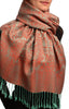 Moss Green & Red Paisleys Pashmina Feel With Tassels