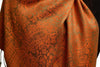 Khaki Green & Orange Paisleys Pashmina Feel With Tassels