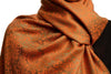 Khaki Green & Orange Paisleys Pashmina Feel With Tassels