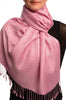 Taffy Pink Paisleys Pashmina Feel With Tassels