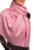 Taffy Pink Paisleys Pashmina Feel With Tassels