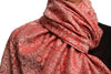 Dark Red & White Paisleys Pashmina Feel With Tassels