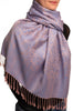 Pink & Blue Paisleys Pashmina Feel With Tassels