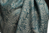 Prussian Blue & Grey Paisleys Pashmina Feel With Tassels