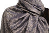 Oxford Blue & Grey Paisleys Pashmina Feel With Tassels