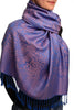 Bright Blue & Pink Paisleys Pashmina Feel With Tassels
