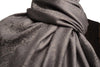 Slate Grey Paisleys Pashmina Feel With Tassels