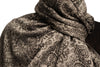 White & Black Paisleys Pashmina Feel With Tassels