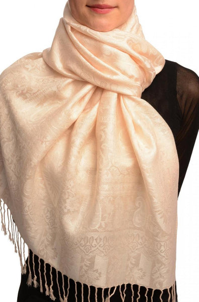 Dots On Cream Pashmina Feel With Tassels