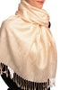 Dots On Cream Pashmina Feel With Tassels