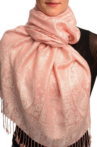 Dots On Terracotta Pashmina Feel With Tassels