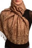 Dots On Mocha & Brown Pashmina Feel With Tassels