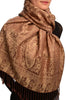 Dots On Mocha & Brown Pashmina Feel With Tassels