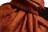 Dots On Terracotta & Brown Pashmina Feel With Tassels