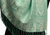 Dots On Caledon Green Pashmina Feel With Tassels