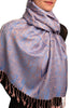 Dots On Blue & Pink Pashmina Feel With Tassels