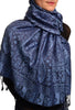 Dots On Blue & Dark Blue Pashmina Feel With Tassels