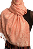 Dots On Salmon Pink Pashmina Feel With Tassels