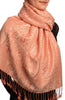 Dots On Salmon Pink Pashmina Feel With Tassels