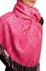Dots On Fuchsia Pink Pashmina Feel With Tassels