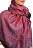 Dots On Grey & Red Pashmina Feel With Tassels