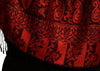 Dots On Red & Black Pashmina Feel With Tassels