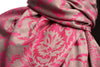 Fuchsia Pink Large Paisley On Grey Pashmina Feel