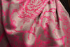 Fuchsia Pink Large Paisley On Grey Pashmina Feel