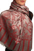 Red Large Paisley On Grey Pashmina Feel