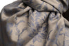 Steel Blue Large Paisley On Grey Pashmina Feel