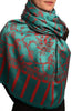 Red Large Paisley On Teal Blue Pashmina Feel