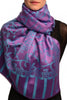 Blue Large Paisley On Purple Pashmina Feel