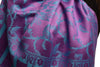 Blue Large Paisley On Purple Pashmina Feel