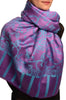 Blue Large Paisley On Purple Pashmina Feel