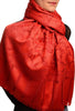 Dark Red Large Paisley On Red Pashmina Feel