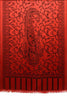 Black Large Paisley On Red Pashmina Feel