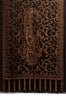 Brown Large Paisley On Black Pashmina Feel