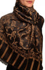 Brown Large Paisley On Black Pashmina Feel