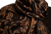 Brown Large Paisley On Black Pashmina Feel