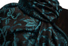 Teal Blue Large Paisley On Black Pashmina Feel