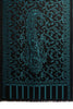 Teal Blue Large Paisley On Black Pashmina Feel