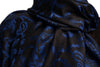 Dark Blue Large Paisley On Black Pashmina Feel